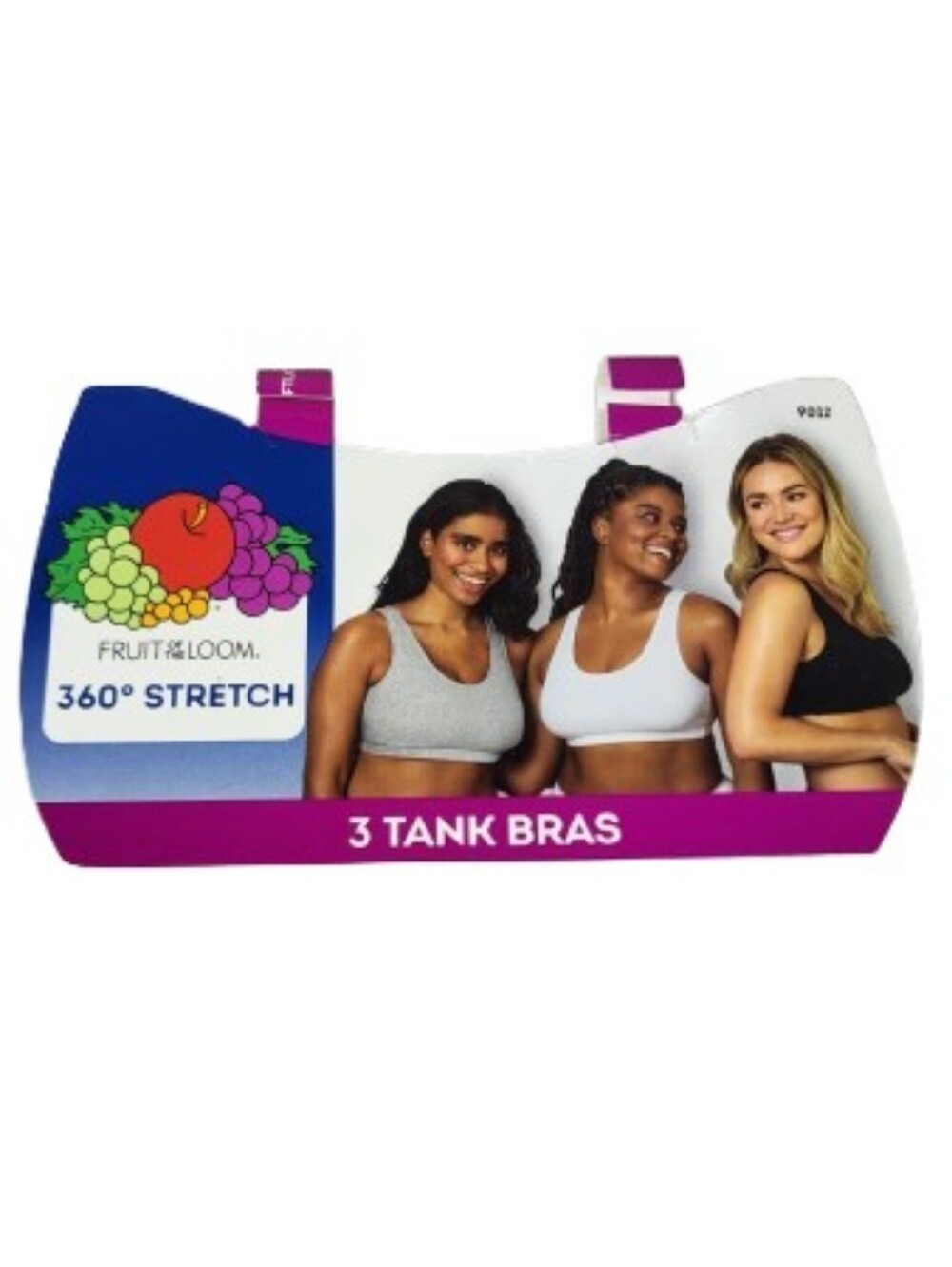 Fruit Of The Loom 360° Stretch 3 Tank Bras In Black White & Gray Size 46